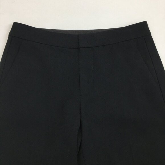 VINCE Black Wool Blend Button Hem Cropped/Ankle Dress Pant - Picture 4 of 11